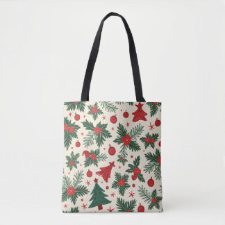 Jul - allt-over-Print Tote Bag, medel Tygkasse