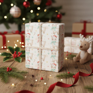 Jul Alpaca Söt Högtid Lama Vinter Presentpapper