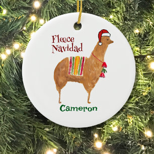 Jul Alpaca Ull Navidad Cute Keepsaké Julgransprydnad Keramik