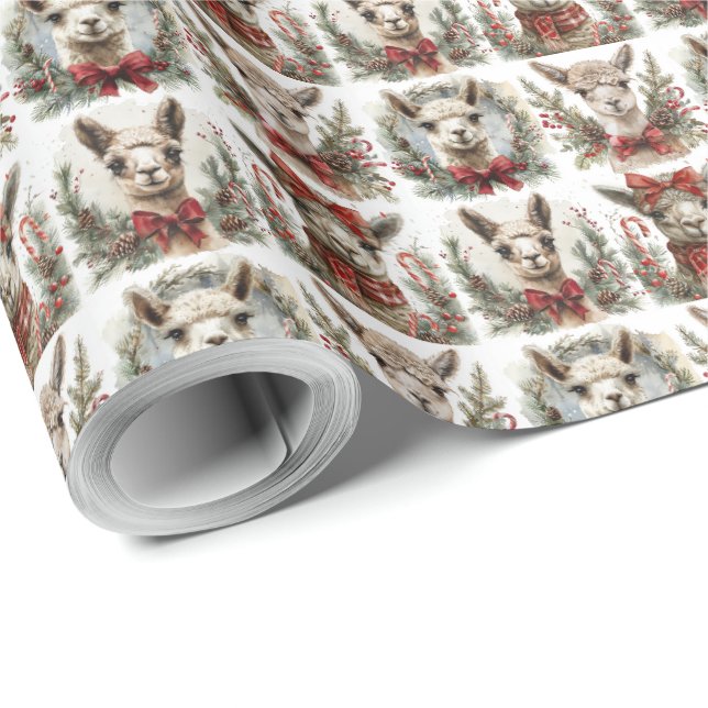 Jul Alpaka Temat Julpresentpapper Presentpapper (Rullad Hörn)