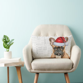 Jul älskar hund Fransk Bulldog Söt Jul Lumbarkudde