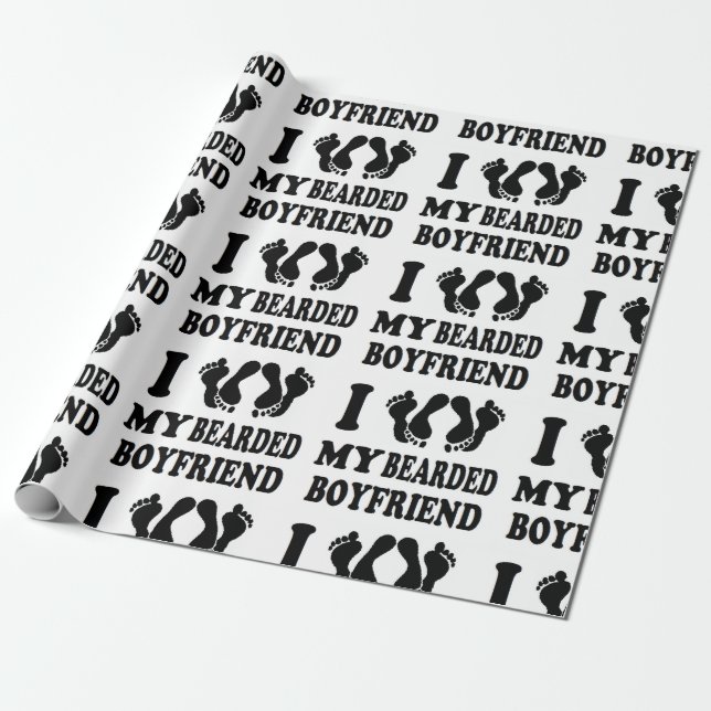 Jul älskar jag min skäggiga pojkvän presentpapper (Utrullad)