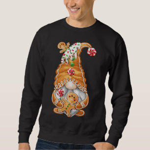 Jul Älskare Motif för Julafton - Cute Gingerbröd Lång Ärmad Tröja