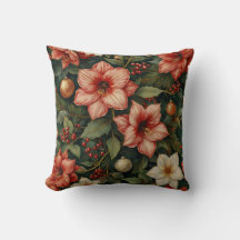 Jul Amaryllis & Prydnad Blommig Kudde