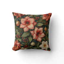Jul Amaryllis & Prydnad Blommig Kudde