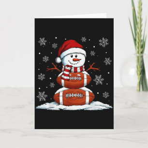 Jul Amerikansk Fotboll Matchdag Tomte Snöman Kort