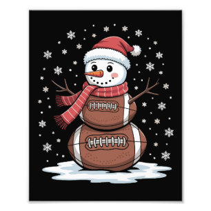 Jul Amerikansk Fotboll Snöman Xmas Sport Fototryck
