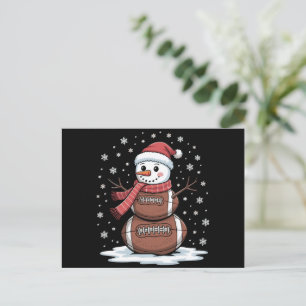 Jul Amerikansk Fotboll Snöman Xmas Sport Helg Vykort