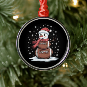 Jul Amerikansk Fotboll Snöman Xmas Sport Julgransprydnad Metall