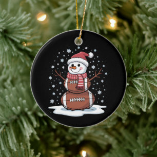 Jul Amerikansk Fotboll Snömannen Xmas Sport  Julgransprydnad Keramik