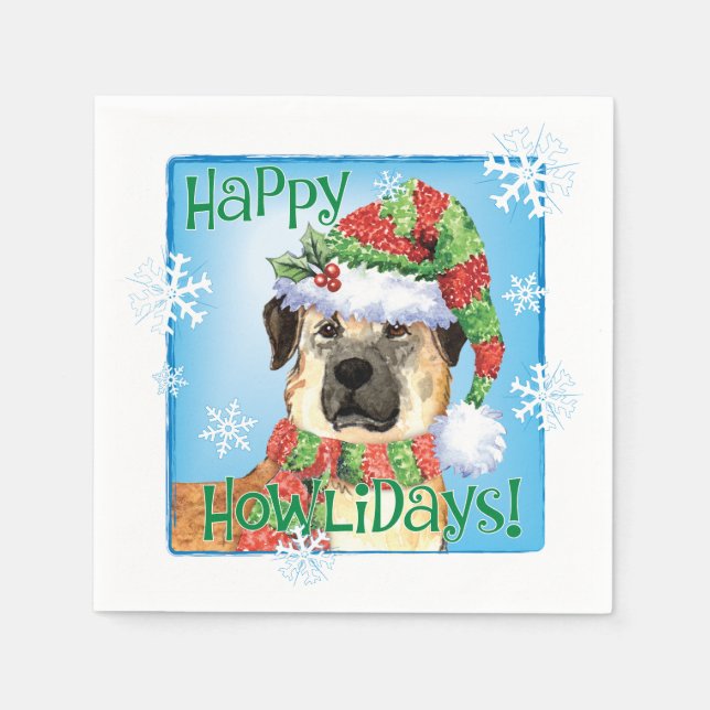 Jul Anatolian Shepherd Napkins Pappersservett (Framsidan)