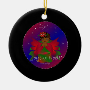 Jul Angel Baby Praying Joyeux Noel Julgransprydnad Keramik