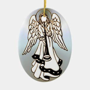 Jul Angel Brass Trumpet Julgransprydnad Keramik