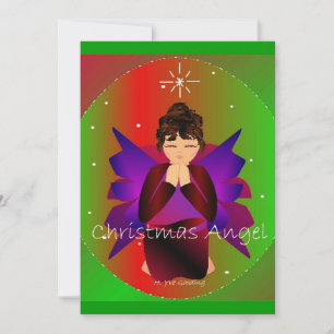 Jul Angel Flicka Praying Inbjudningar