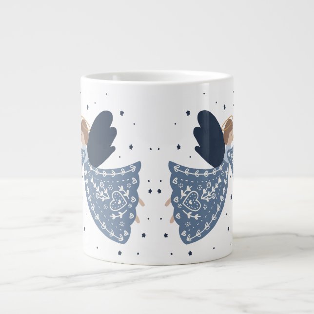 Jul Angel Fred på jorden Helgdag Heartfilt Jumbo Mugg (Framsidan)