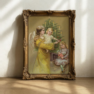 Jul Angel   Helgdag för vintage Poster