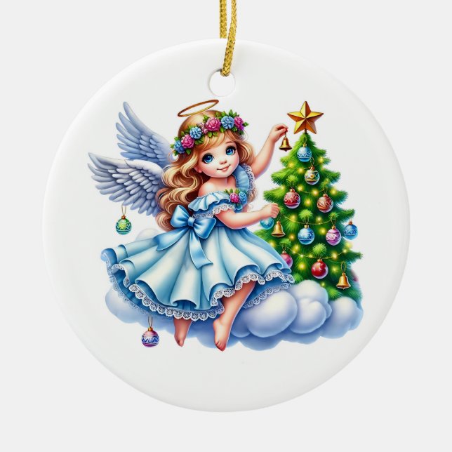 Jul Angel Julgransprydnad Keramik (Framsidan)