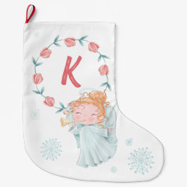 Jul Angel Monogram Stor Julstrumpa