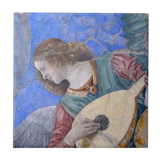 Jul Angel Musician Melozzo da Forli Kakelplatta (Framsidan)