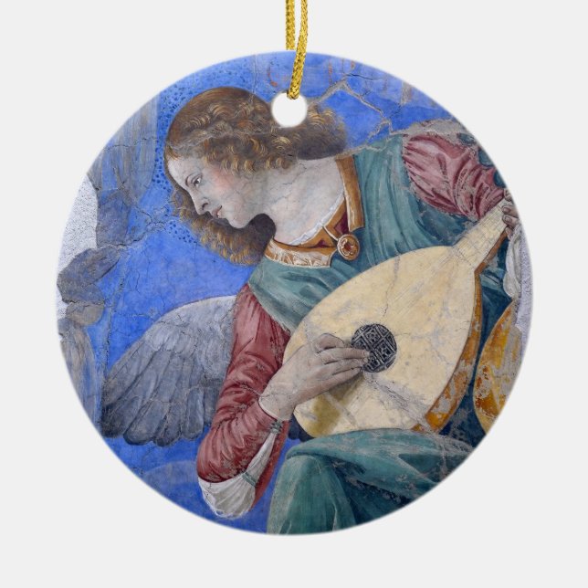 Jul Angel Musician Melozzo da Forli Vatican Julgransprydnad Keramik (Framsidan)