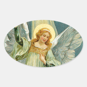 Jul Angel Ovalt Klistermärke