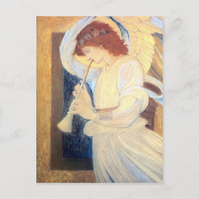 Jul Angel Postcards Burne-Jones Guld White Helg Vykort (Framsida)