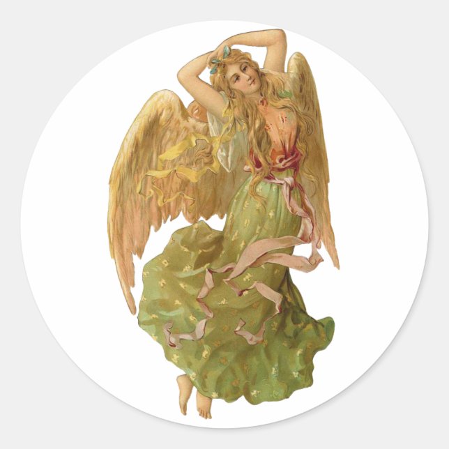 Jul Angel Runt Klistermärke (Framsida)