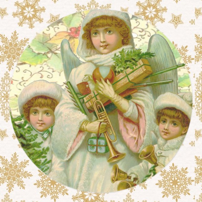 Jul Angel Runt Klistermärke (Skapare uppladdad)