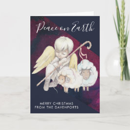 Jul Angel Shepherd med Lambs Helgdag Kort