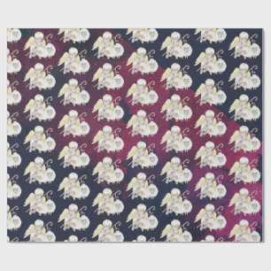 Jul Angel Shepherd med Lambs Mönster Presentpapper
