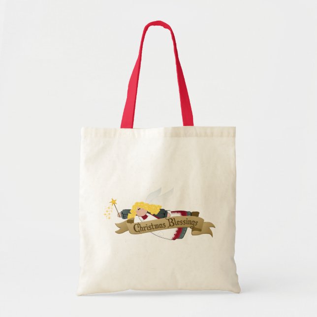 Jul Angel Shopping / Gift Bags Tygkasse (Framsidan)