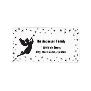 Jul Angel Silhouette-adressetikett Adressetikett