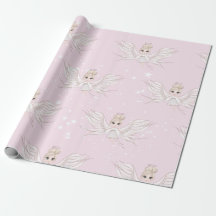 Jul Angel Stars Rosa Cute Wrapping Papper