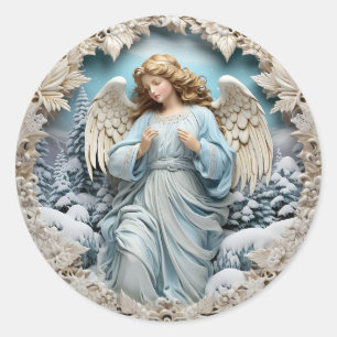 Jul Angel Stickers Runt Klistermärke