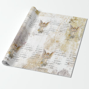 Jul Angel Vingar Music Guld Decoupage Idea Ti Presentpapper