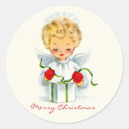 Jul Angel Wrapping Gift Sticker Runt Klistermärke