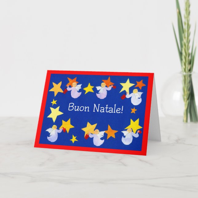 Jul Änglar Card, italienska Helgkort (Framsida)