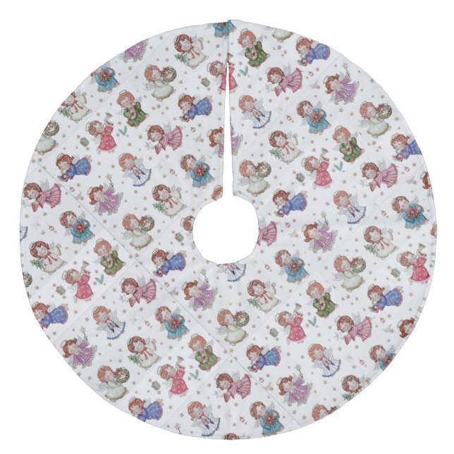 Jul Änglar Julgransmatta Fleece (Framsidan)