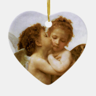 Jul Änglar Kiss, Bouguereau Julgransprydnad Keramik