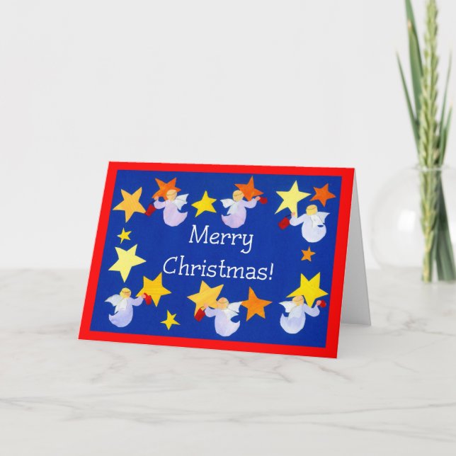 Jul-Änglar-kort, engelska Helgkort (Framsida)
