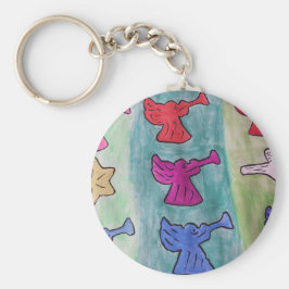 Jul-Änglar med trumpeter Nyckelring