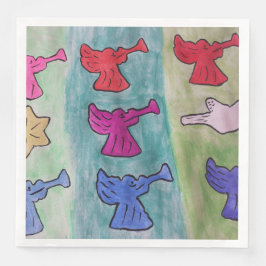 Jul-Änglar med trumpeter Pappersservett