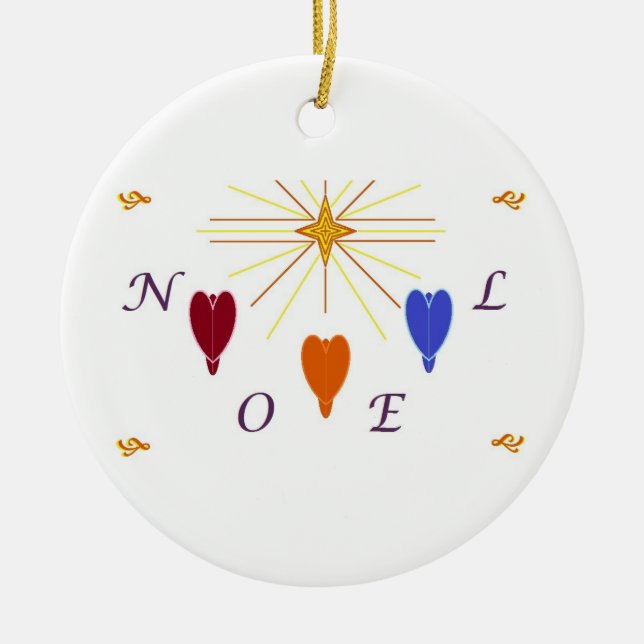Jul Änglar n Star Noel Julgransprydnad Keramik (Framsidan)