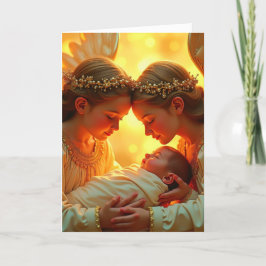Jul-Änglar och Jesus-folktkort Kort