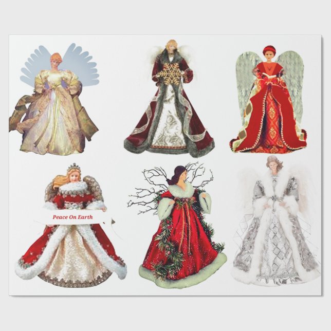 Jul Änglar Wrapping Papper Presentpapper (Platt)