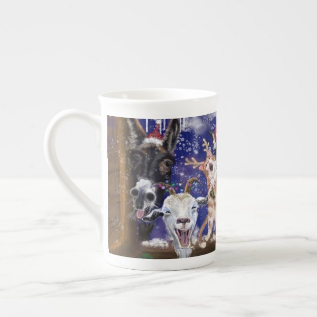 Jul Animal Party Funny Mug Benporslin Mugg (Vänster)