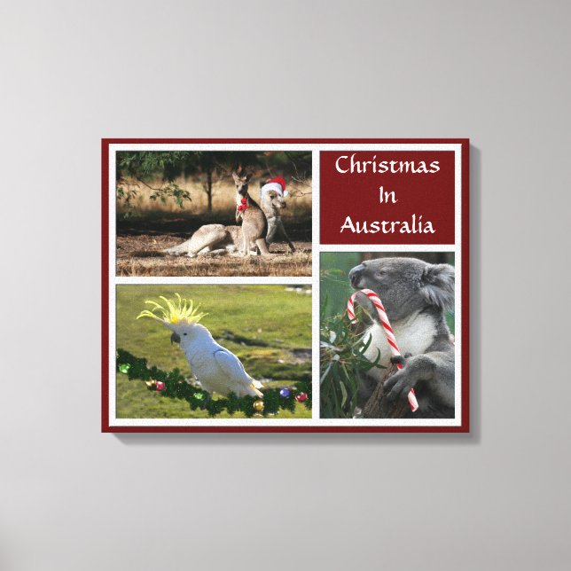 Jul Animals Aussie Stil - Anpassningsbar Canvastryck (Framsida)