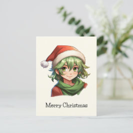 Jul Anime Elf Porträtt Helg Vykort