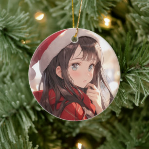 Jul Anime Girl Julgransprydnad Keramik