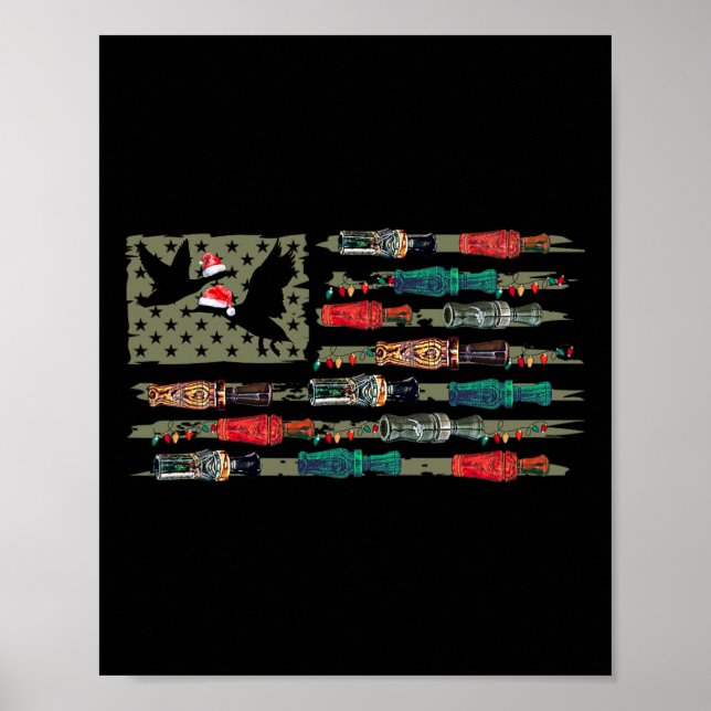 Jul Anka Call Flagga jul Mallard Anka Hu Poster (Framsidan)